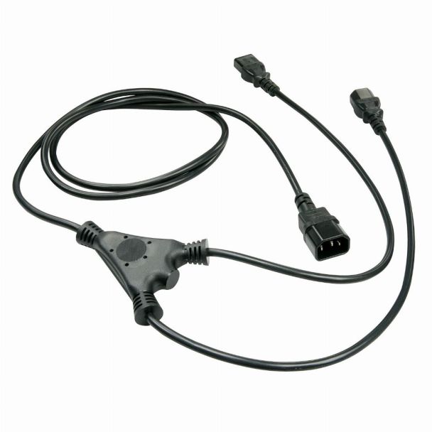 Lindy 30039 cavo di alimentazione Nero 2 m Accoppiatore C14 2 x Attacco C13