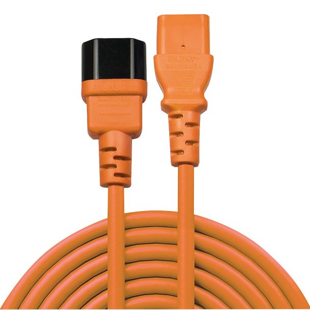 Lindy 1m IEC Extension Cable, Orange