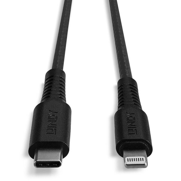 Lindy 31287 cavo Lightning 2 m Nero