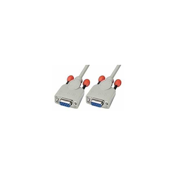 Lindy 3m Null modem cable serial cable White DB-9