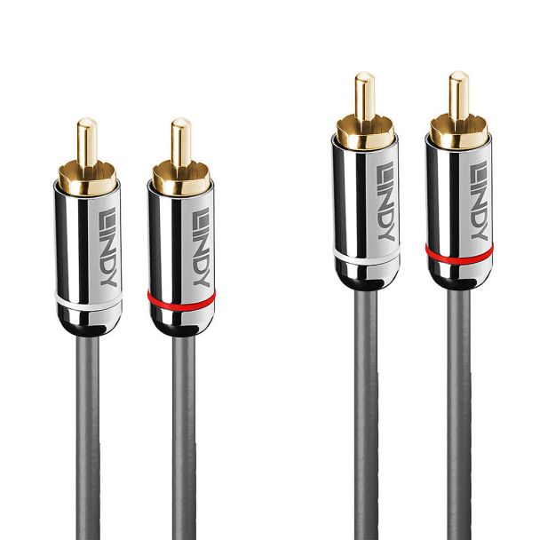 Lindy 5m Dual Phono Audio Cable, Cromo Line