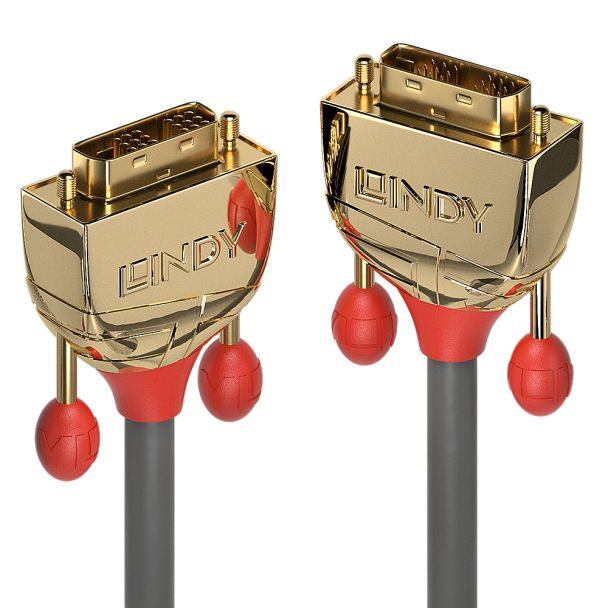 Lindy 36215 cavo DVI 10 m DVI-D Oro, Grigio