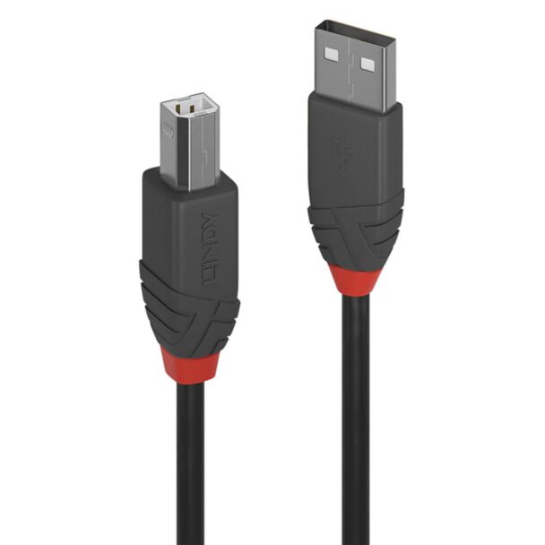 Lindy 36673 cavo USB USB 2.0 2 m USB A USB B Nero