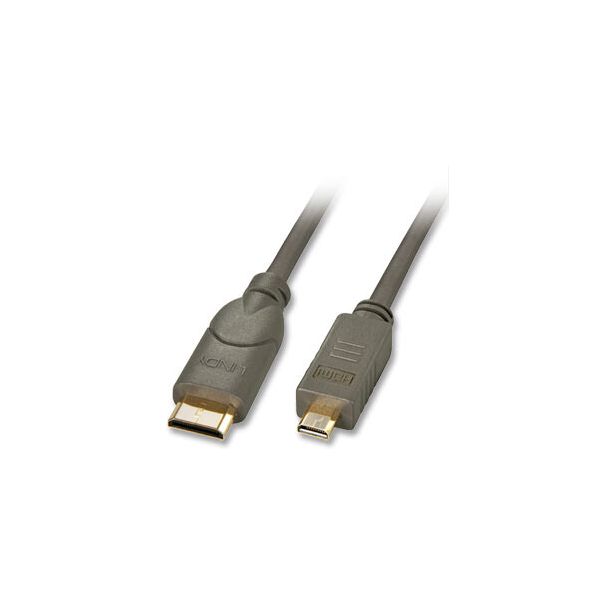 Lindy 1.5m HDMI cavo HDMI 1,5 m HDMI Type C (Mini) HDMI tipo D (Micro) Nero