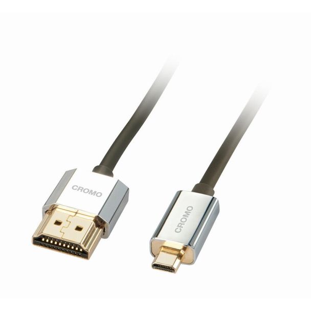 Lindy 41680 cavo HDMI 0,5 m HDMI tipo A (Standard) HDMI tipo D (Micro) Nero, Argento