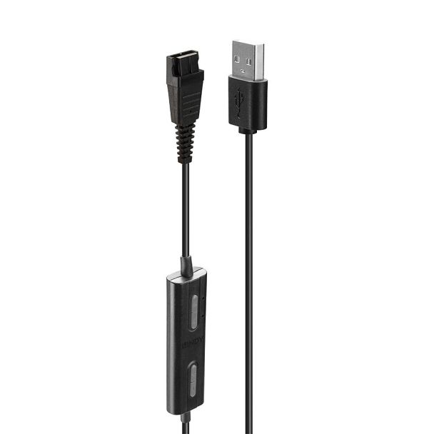 Lindy USB Type A to Plantronics Quick Disconnect Headset Adapter