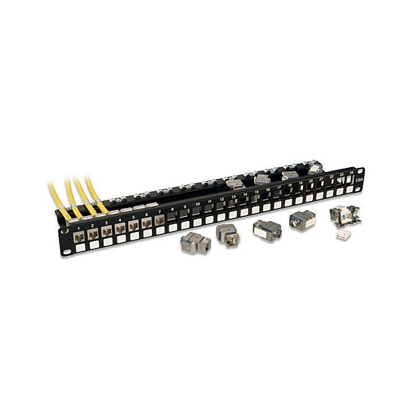 Lindy Cat.6A 10G Premium Patchpanel mit 24x RJ45 STP Keystones