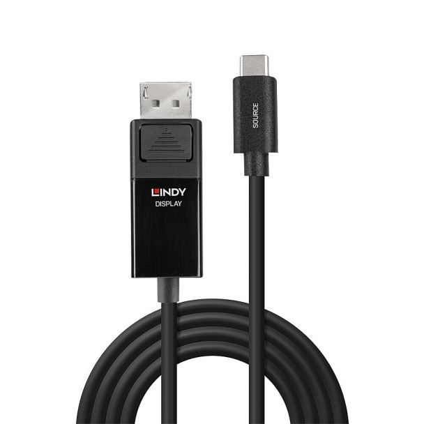 Lindy 43342 cavo e adattatore video 2 m USB tipo-C DisplayPort Nero