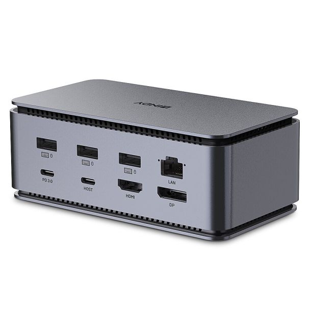 Lindy 43372 replicatore di porte e docking station per laptop USB4 Antracite