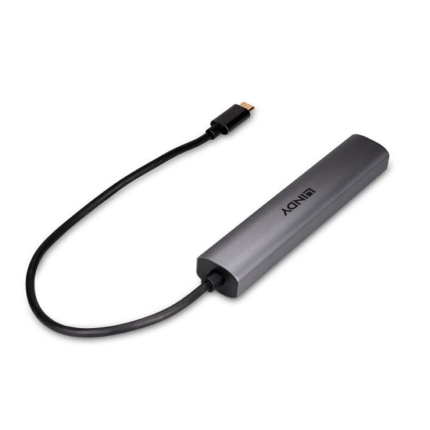 Lindy 43385 hub di interfaccia USB tipo-C 10000 Mbit/s Grigio