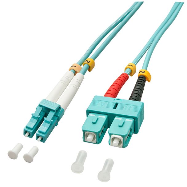 Lindy 3.0m OM3 LC - SC Duplex InfiniBand/fibre optic cable 3 m Turquoise