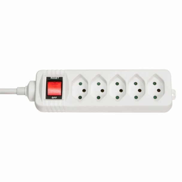 Lindy 73167 prolunghe e multiple 5 presa(e) AC Interno Bianco