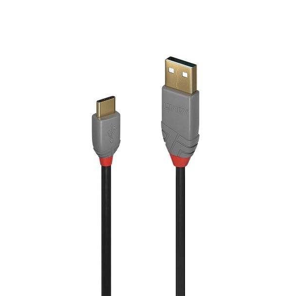 Lindy 36885 cavo USB USB 2.0 0,5 m USB A USB C Nero, Grigio