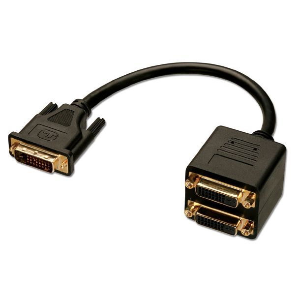 Lindy DVI Splitter Cable DVI cable 0.18 m DVI-D Black