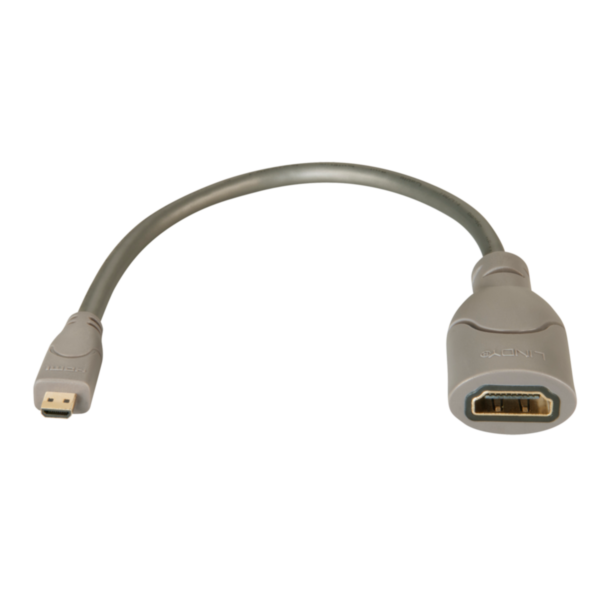 Lindy 41298 HDMI cable 0.15 m HDMI Type D (Micro) HDMI Type A (Standard) Grey
