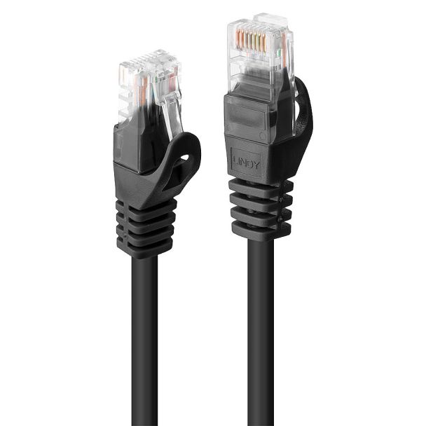 Lindy Rj45/Rj45 Cat6 3m cavo di rete Nero U/UTP (UTP)