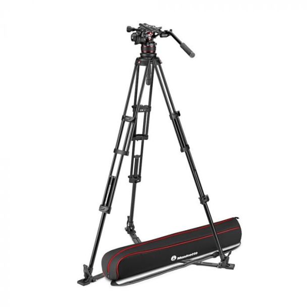 Manfrotto Nitrotech 612 Aluminium testa per treppiede Nero Alluminio 1/4, 3/8" Fluido