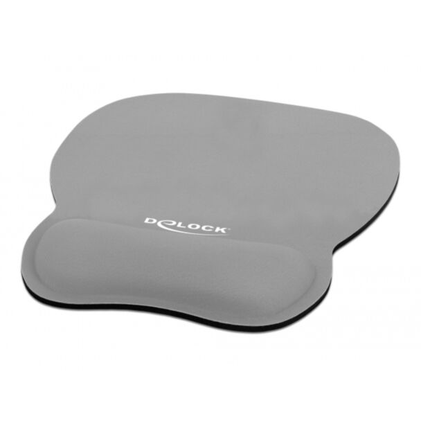 DeLOCK Mouse pad ergonomico con poggiapolsi grigio 245 x 206 mm