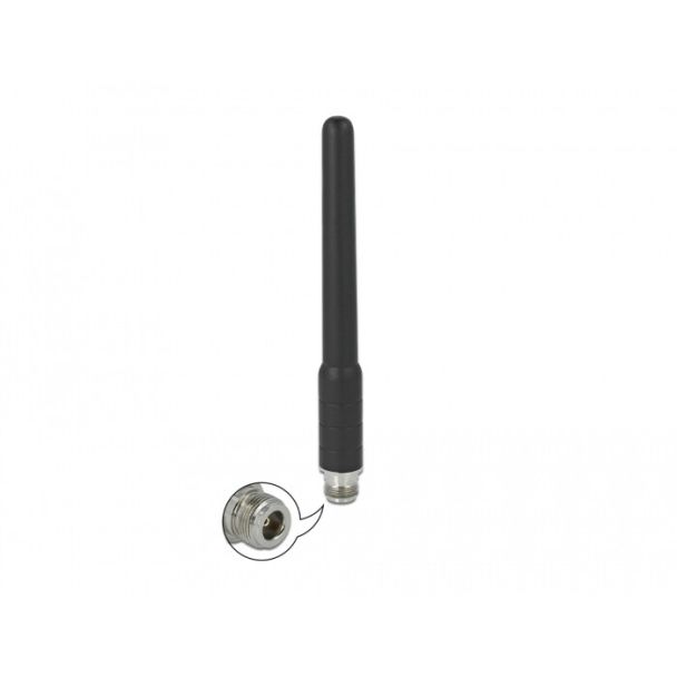 DeLOCK GSM, UMTS Antenna N femmina 2 dBi da 17,8 cm omnidirezionale fissa con materiali flessibili per esterno nera