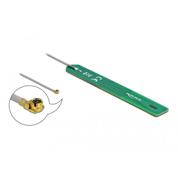 DeLOCK Antenna LPWAN 880 - 960 MHz I-PEX Inc., MHF® I maschio 2 dBi 1,13 7,5 cm PCB interno autoadesivo