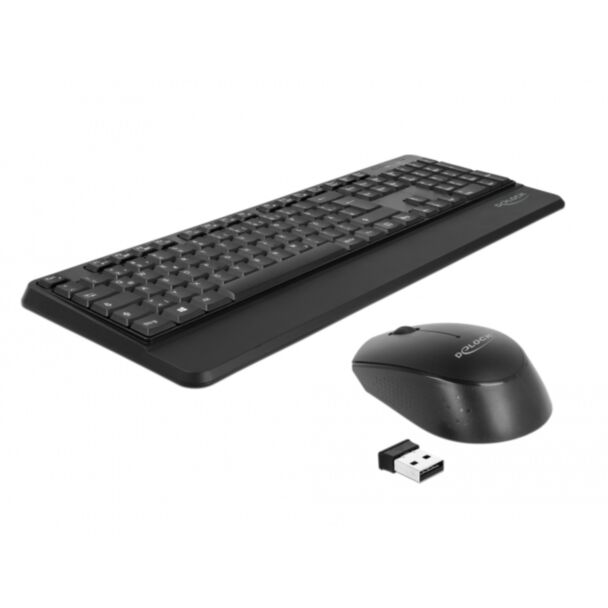 DeLOCK 12674 tastiera Mouse incluso Universale RF Wireless QWERTZ Tedesco Nero
