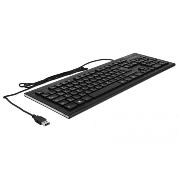 DeLOCK 12672 tastiera Ufficio USB QWERTZ Tedesco Nero