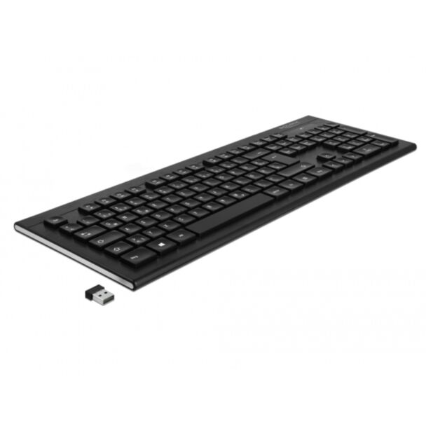 DeLOCK 12671 tastiera Ufficio RF Wireless QWERTZ Tedesco Nero