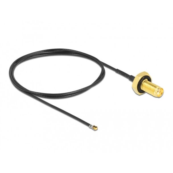 DeLOCK 12667 coaxial cable 0.5 m SMA MHF 4L LK Black