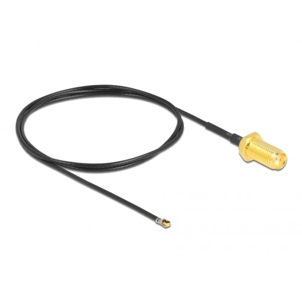 DeLOCK 12666 coaxial cable 0.5 m SMA MHF 4L LK Black
