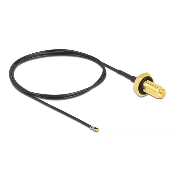 DeLOCK Cavo Antenna RP-SMA femmina passante per I-PEX Inc., MHF® 4L LK maschio 1.37 50 cm lunghezza filettatura 10 mm antispruzzo