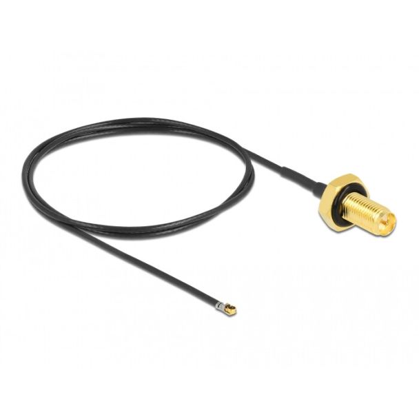DeLOCK 12661 coaxial cable 0.5 m RP-SMA MHF 4L LK Black