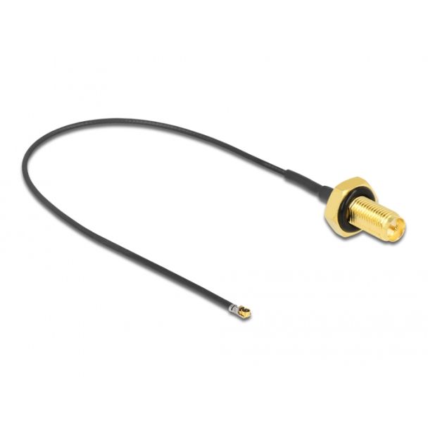 DeLOCK Cavo Antenna RP-SMA femmina passante per I-PEX Inc., MHF® 4L LK maschio 1.37 20 cm lunghezza filettatura 10 mm antispruzzo