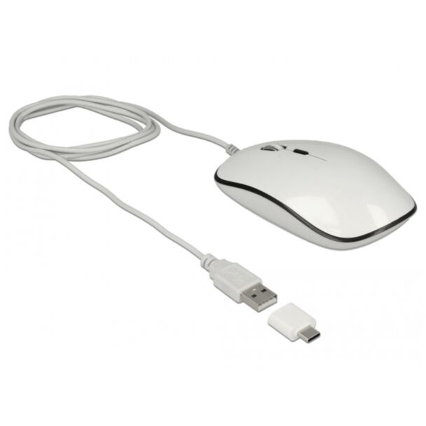 DeLOCK 12532 mouse Ufficio Ambidestro USB tipo A Ottico 3200 DPI
