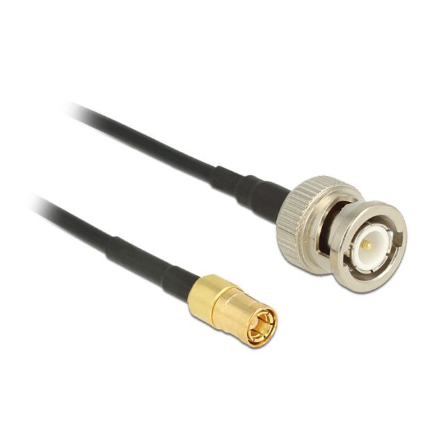 DeLOCK 2m, BNC/SMB coaxial cable RG-174 Black
