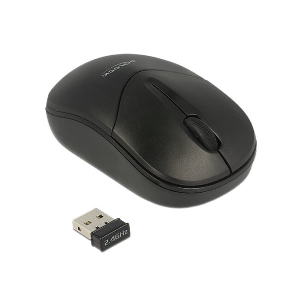 DeLOCK 12494 mouse Travel Ambidextrous RF Wireless Optical 1000 DPI
