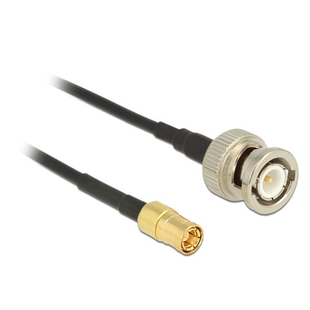 DeLOCK 1m, BNC/SMB cavo coassiale RG-174 Nero