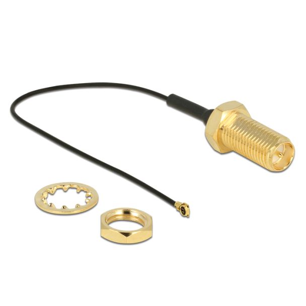 DeLOCK 12465 cavo coassiale 0,1 m RP-SMA MHF IV/ HSC MXHP32 Nero