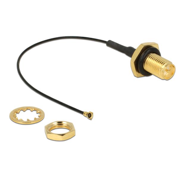 DeLOCK 12464 cavo coassiale 0,1 m RP-SMA MHF IV/ HSC MXHP32 Nero