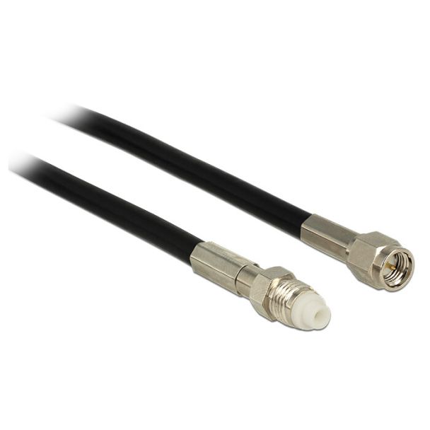 DeLOCK 12449 coaxial cable RG-58 5 m SMA FME Black