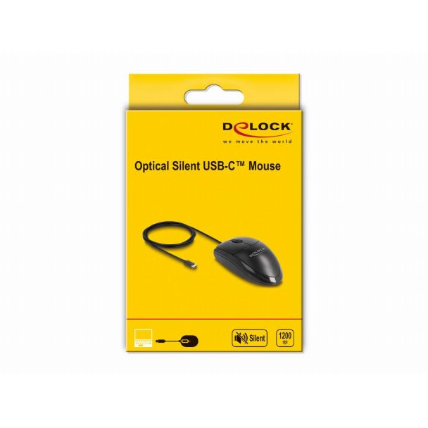 DeLOCK Mouse USB Type-C da Desktop Ottico – Silenzioso