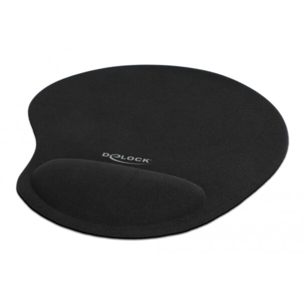 DeLOCK Mouse pad ergonomico con poggiapolso in gel nero 230 x 202 x 24 mm