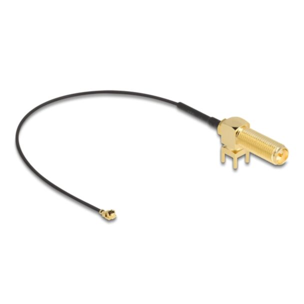 DeLOCK Cavo Antenna RP-SMA 90° PCB femmina passante a I-PEX Inc., MHF® I maschio 1.13 15 cm lunghezza filettatura 15 mm