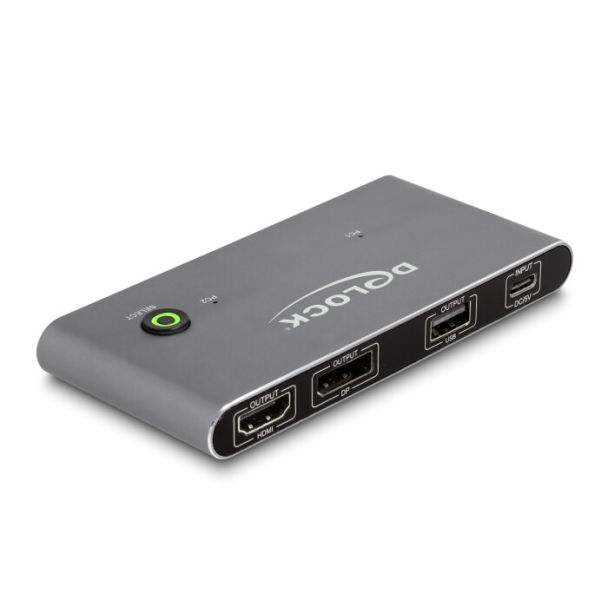 DeLOCK USB-C KVM Switch to HDMI and DisplayPort 8K MST with USB 2.0
