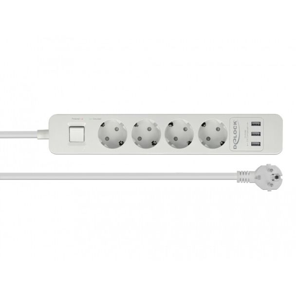 DeLOCK 11206 power extension 1.5 m 4 AC outlet(s) Indoor White