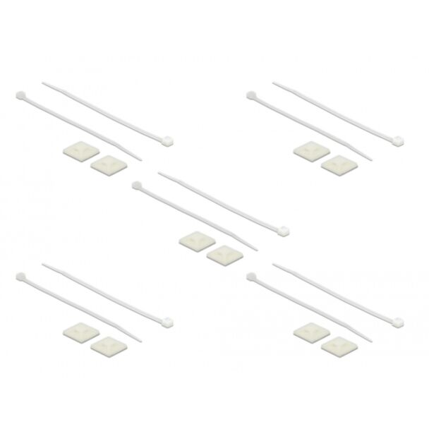 DeLOCK 18677 supporto per fascette Bianco Nylon 10 pz