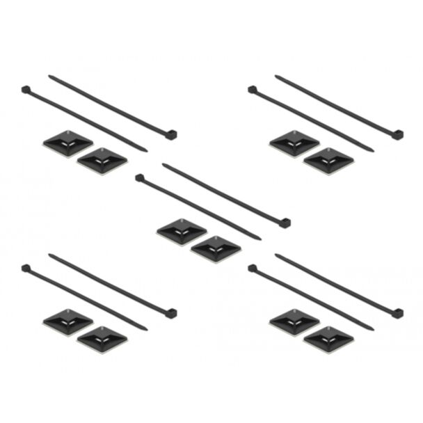 DeLOCK 18675 supporto per fascette Nero Nylon 10 pz