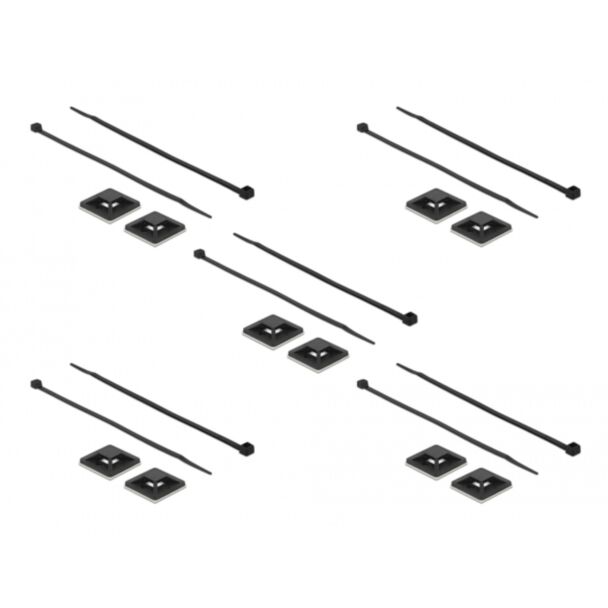 DeLOCK 18674 supporto per fascette Nero Nylon 10 pz