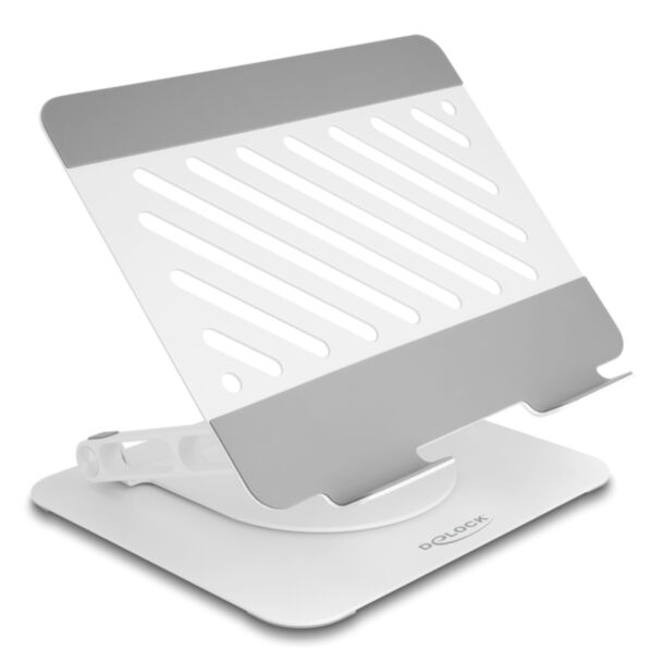 DeLOCK Supporto per tablet e portatile regolabile in alluminio - ruotabile a 360°