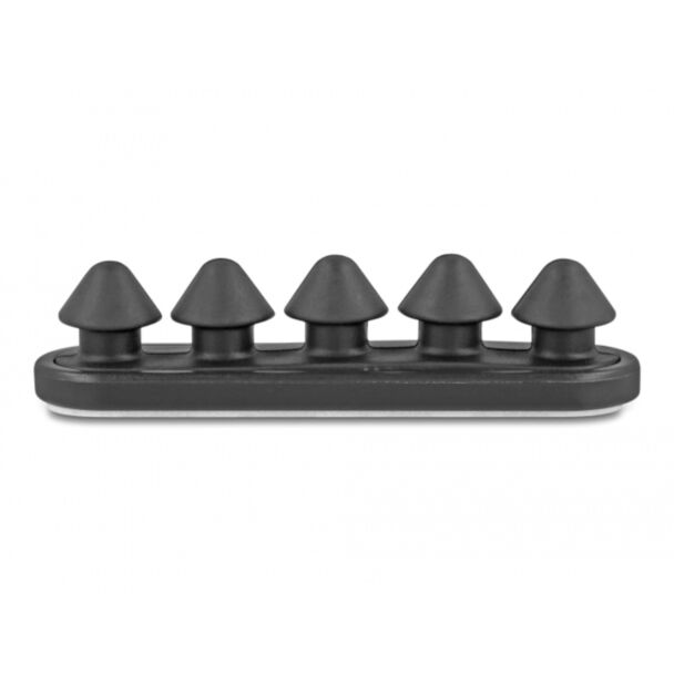 DeLOCK Portacavi con 5 passanti autoadesivi nero set da 2 pezzi