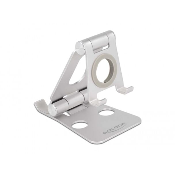 DeLOCK Supporto per smartphone e smartwatch regolabile argento
